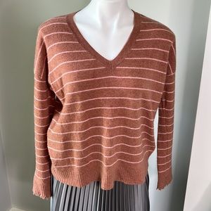 Lilla P Distressed Oversized V-neck Cashmere Sweater size medium